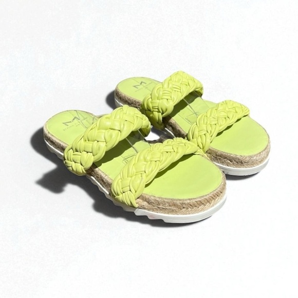 🌻NEW Marc Fisher Green "Jaimee" Leather Slide Sandals Size 5 - Picture 3 of 11